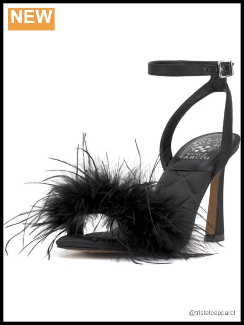 Vince Camuto Penely Textile Fur Block Heel Ankle Strap Open Toe Sandal